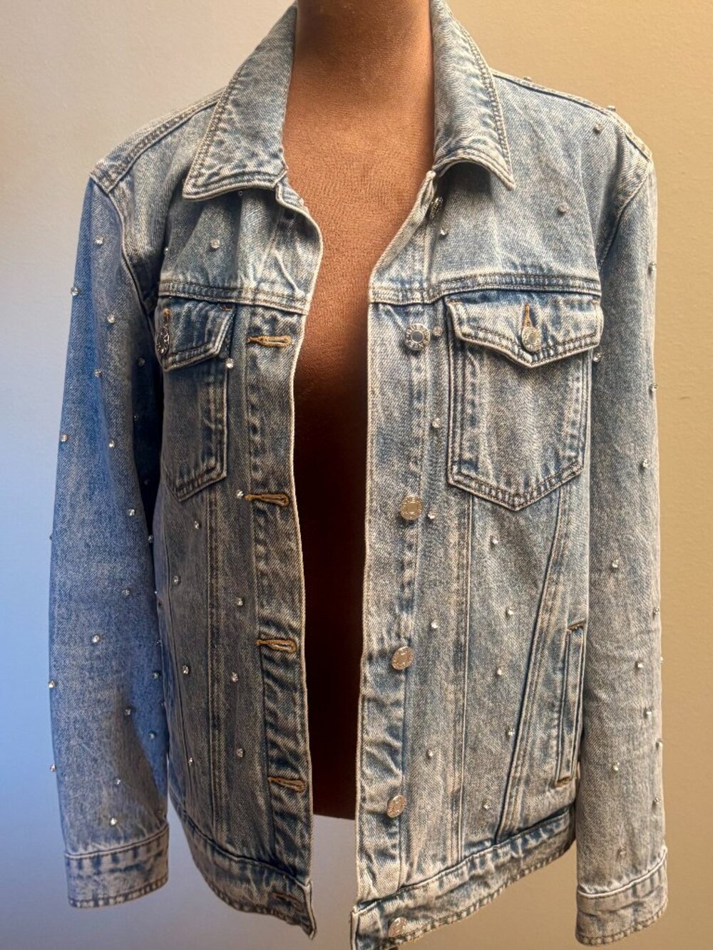 Guess Jean Denim Rhinestone Jacket Small
